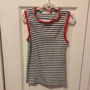 Mini Boden Girls Ribbed Lace Trim Vest 6/7